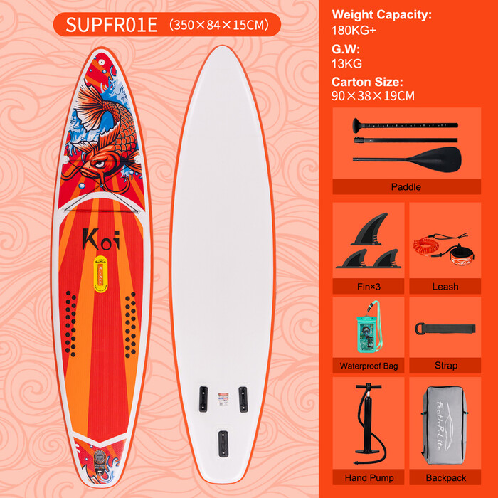 Nafukovacia doska na surfovanie Paddle Board 11'6" - Sup Koi Pomaranč